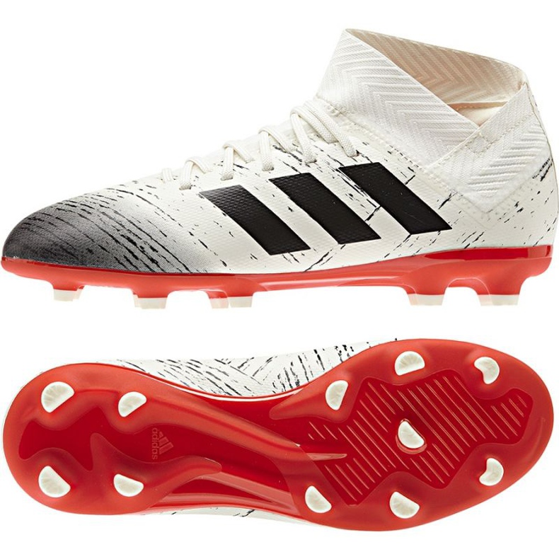 Botas de fútbol adidas Nemeziz 18.3 FG Jr CM8508 blanco Botas de fútbol adidas Nemeziz 18.3 FG Jr CM8508 blanco