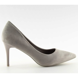 Zapatos de tacón grises cómodos en un pin gris LE012P gris