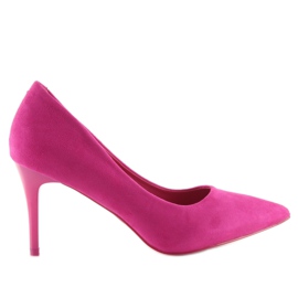 Zapatos cómodos con tacón fucsia LE012P Fushia rosado