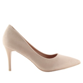 Zapatos cómodos con un alfiler beige LE012P beige