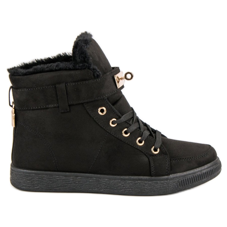 Zapatillas altas de ante negro