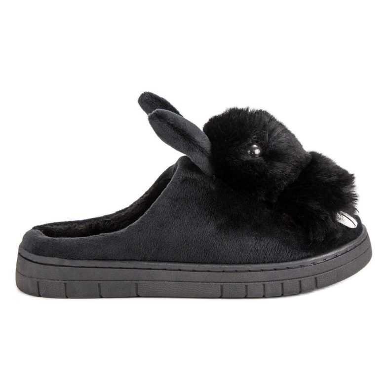 Pantuflas calientes negro Pantuflas calientes negro