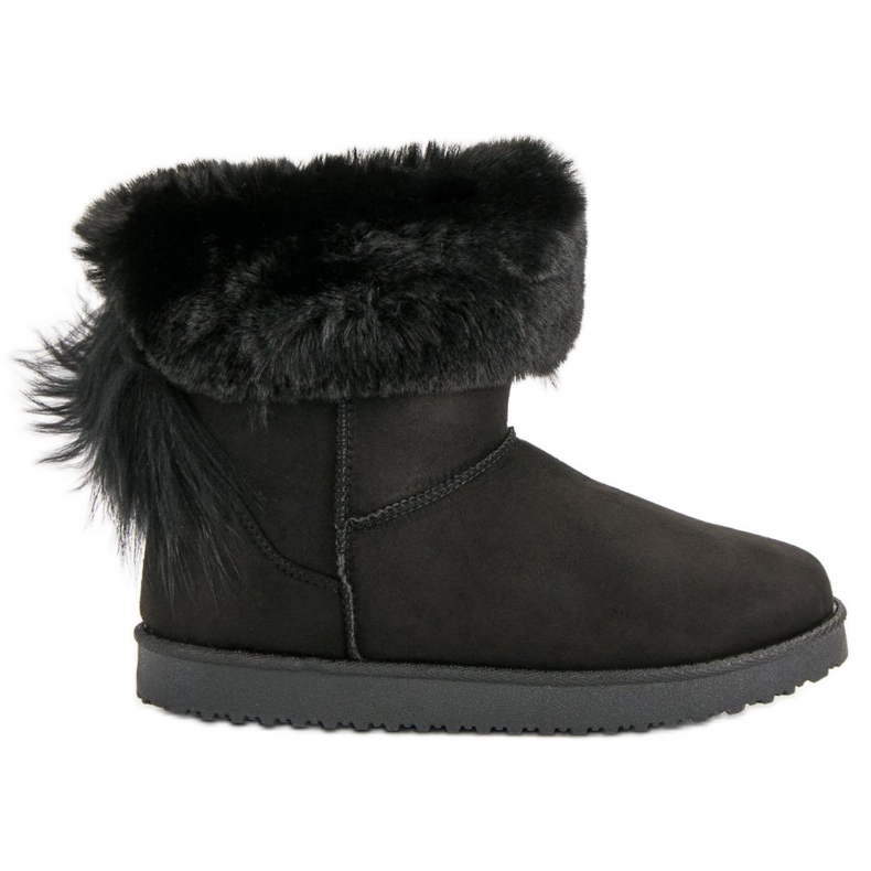 Botas de nieve negras con piel negro