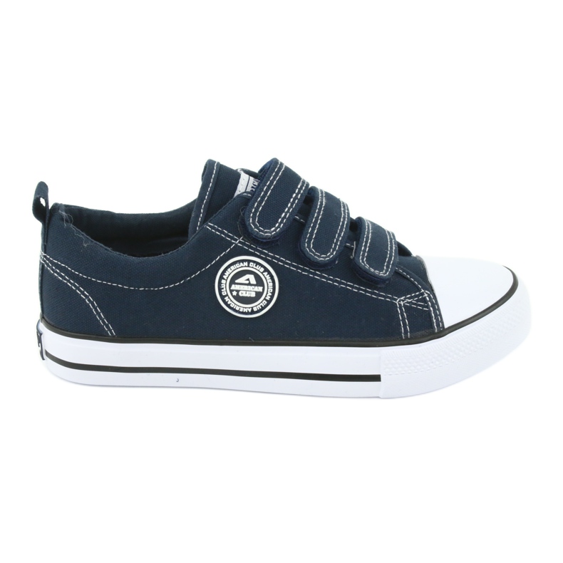 American Club Zapatillas deportivas infantiles americanas con velcro LH33 / 20 blanco azul marino