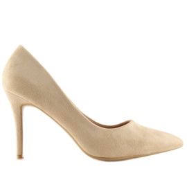 Zapatos de salón en un pin beige 66-26 Beige