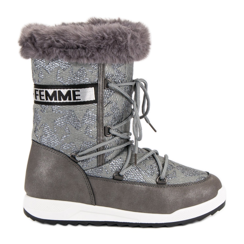 Botas altas para la nieve gris