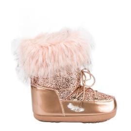 Botas de nieve de moda rosa