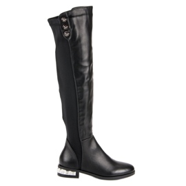 Super Me Botas negras sobre la rodilla negro