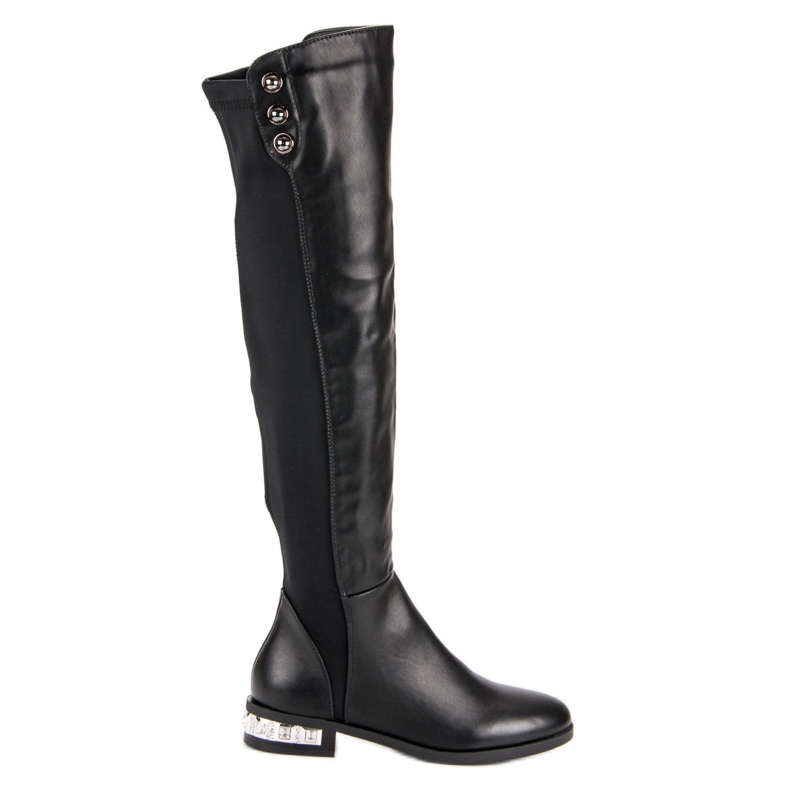 Super Me Botas negras sobre la rodilla negro