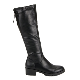 Super Me Botas cómodas hasta la rodilla negro Super Me Botas cómodas hasta la rodilla negro