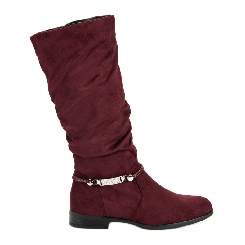 SDS Botas hasta la rodilla burdeos rojo