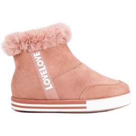 Ideal Shoes Zapatillas altas con aislamiento rosa