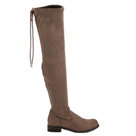 Super Me Botas por encima de la rodilla de moda marrón