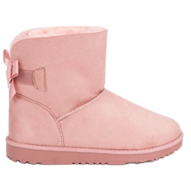 Queentina Mukluki rosa con lazo rosado Queentina Mukluki rosa con lazo rosado