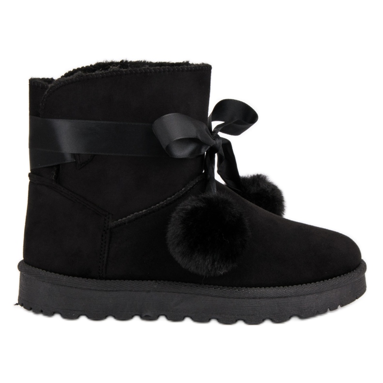 Mukluki negro con pompones Mukluki negro con pompones