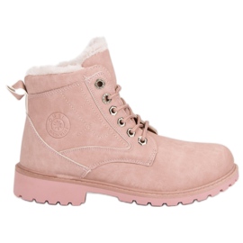 Botas de montaña clásicas rosas
