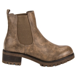 SDS Botines Chelsea casuales marrón