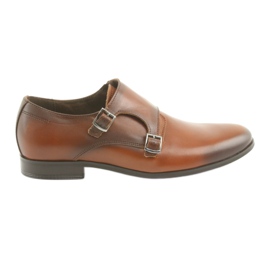 Tur Zapatos formales Monki de piel con hebilla marrón