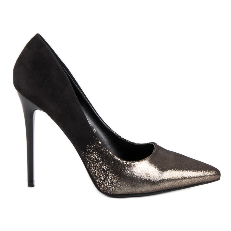Small Swan Tacones altos sexy negro amarillo