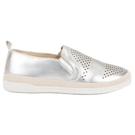 Zapatillas sin cordones caladas gris
