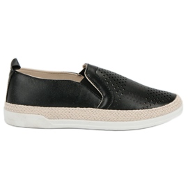 Zapatillas sin cordones caladas negro