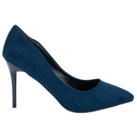 Small Swan Tacones de gamuza de moda azul