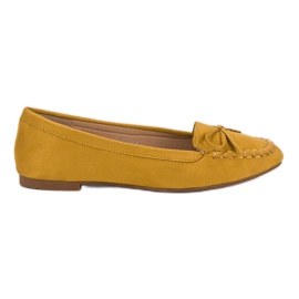 Small Swan Mocasines amarillos con lazo