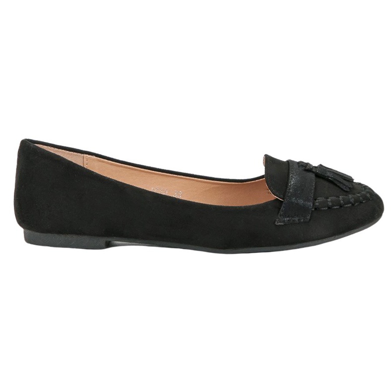 Small Swan Mocasines con flecos negro