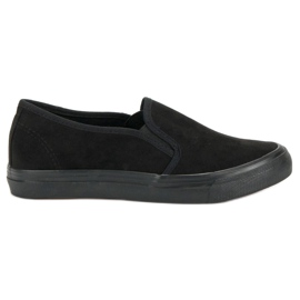 Sport Slipons de gamuza negro