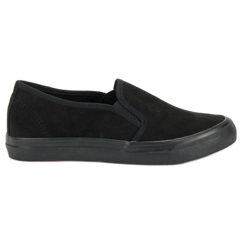 Sport Slipons de gamuza negro