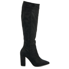 Super Mode Botas de gamuza elegantes negro