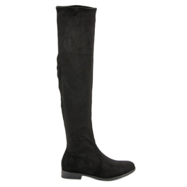 Botas de gamuza hasta el muslo negro