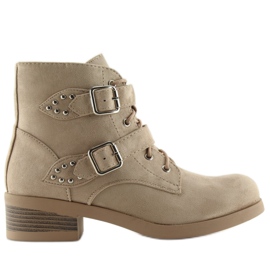 Botas con cordones y lazos beige C-7101 Beige Botas con cordones y lazos beige C-7101 Beige