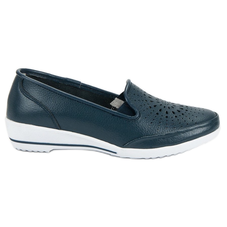 Zapatos calados de piel VINCEZA azul