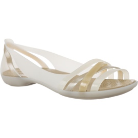 Crocs Isabella Huarache 2 Flat en adoquín de ostras beige