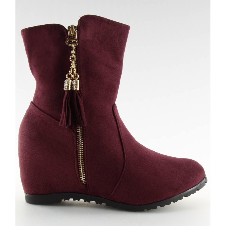 Botines con tacones de cuña AB02-36 Winered rojo