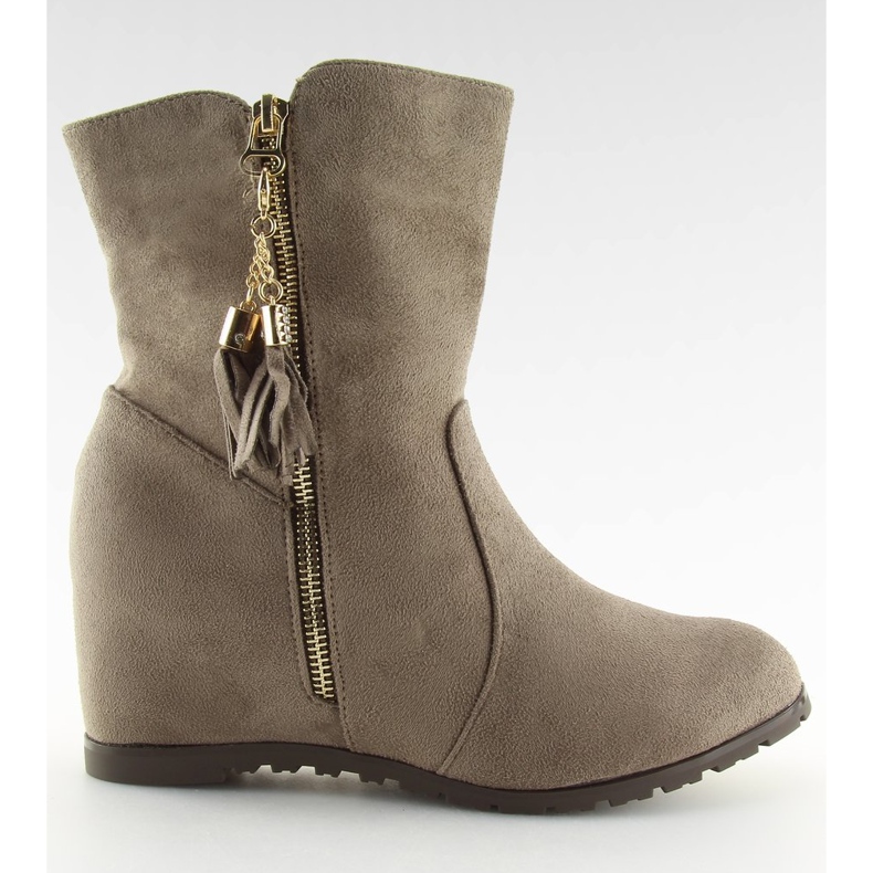 Botines cuñas beige AB02-36 Caqui