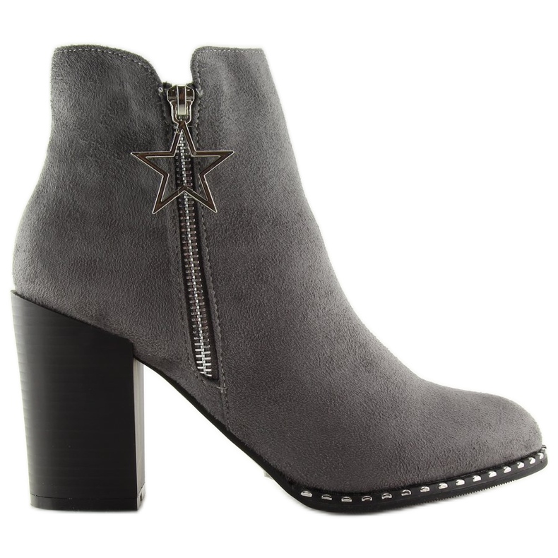 Botas de tacón estable gris 8576-2 Gris