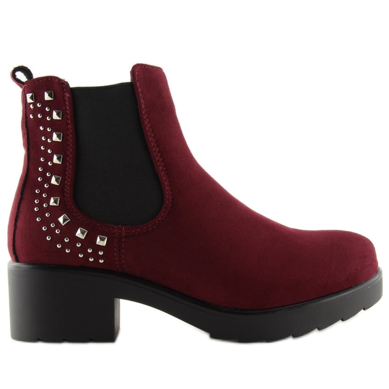 Botas Jodhpur con tachuelas granate Z175 Borgoña rojo Botas Jodhpur con tachuelas granate Z175 Borgoña rojo