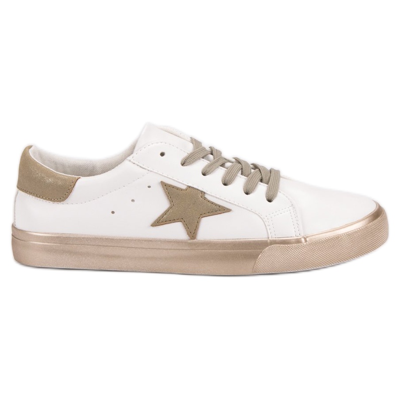 Zapatillas bajas con estilo blanco amarillo Zapatillas bajas con estilo blanco amarillo