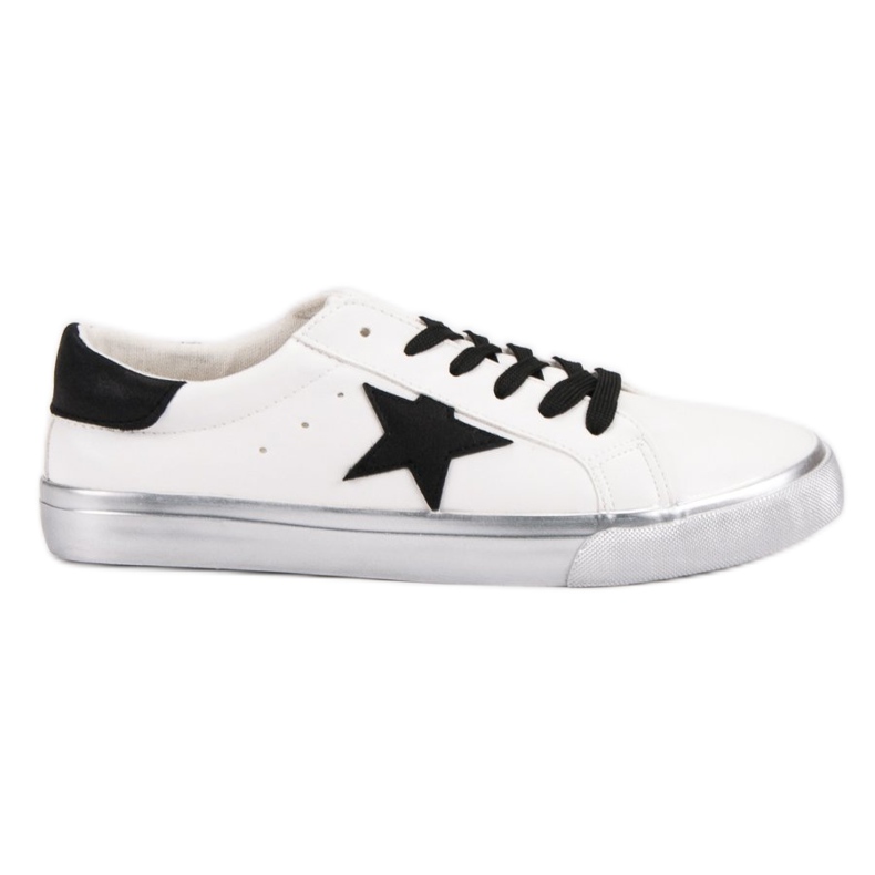 Zapatillas bajas con estilo blanco negro gris