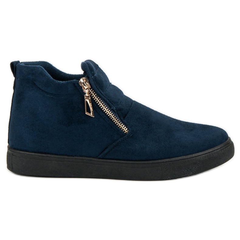 Zapatillas de gamuza sin cordones azul marino