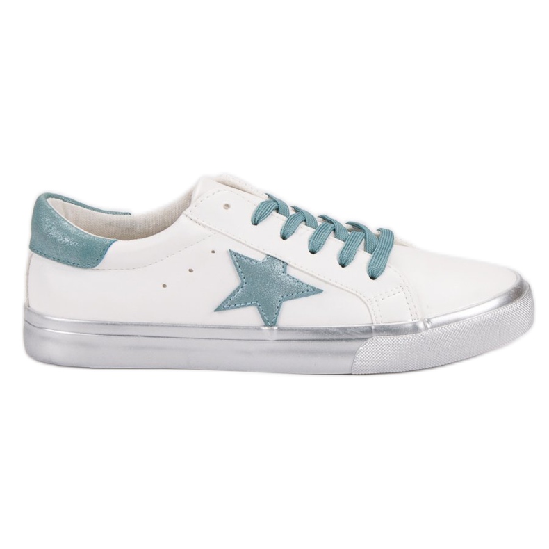 Zapatillas bajas con estilo blanco azul Zapatillas bajas con estilo blanco azul