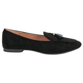 Small Swan Mocasines con purpurina negro