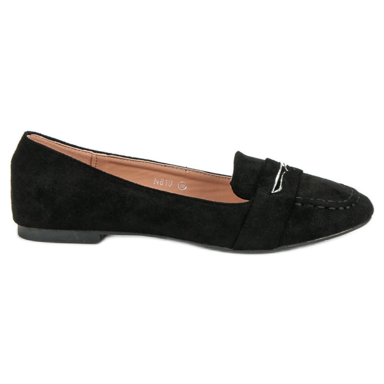 Small Swan Mocasines de ante con purpurina negro