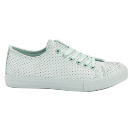 Sport Zapatillas de menta con cristales verde