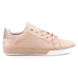 Anesia Paris Zapatillas deportivas en polvo con purpurina rosa