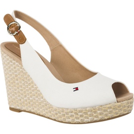 Tommy Hilfiger Sencilla Elena Basic Sling Back 121 Whisper White blanco marrón