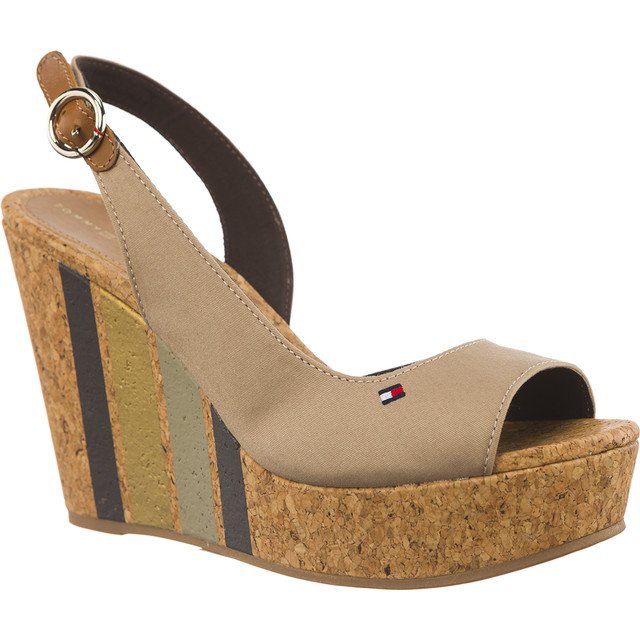 Tommy Hilfiger Cuña Con Rayas Impresas 068 Adoquines marrón