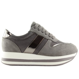 Gris 99-11 Zapato de suela alta gris